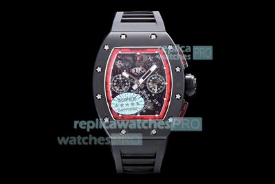 KV Factory Best Replica Richard Mille RM011 Black Ceramic Flyback Chronograph Watch